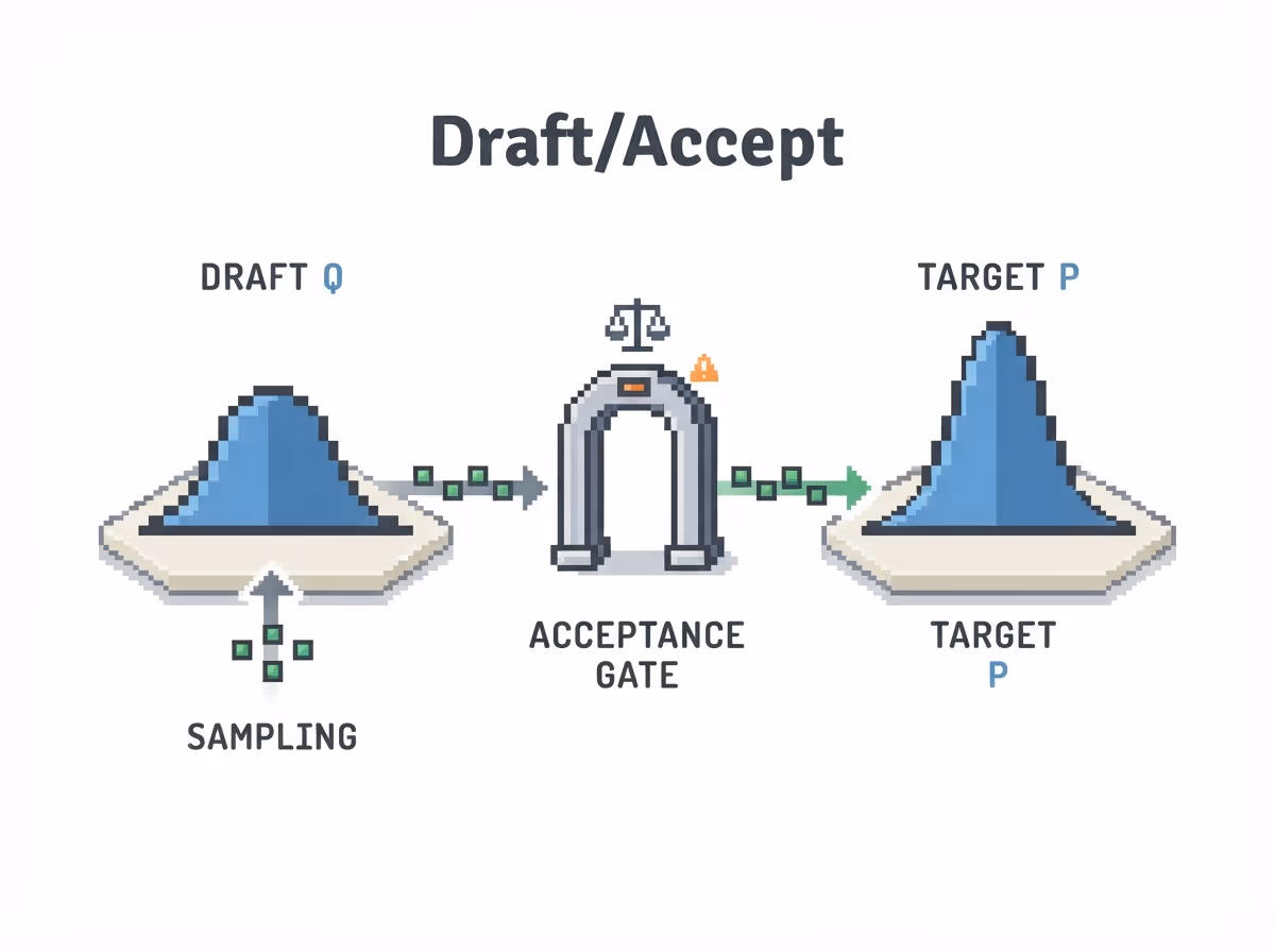 Throughput jumping from baseline to over 3x with a small draft model
