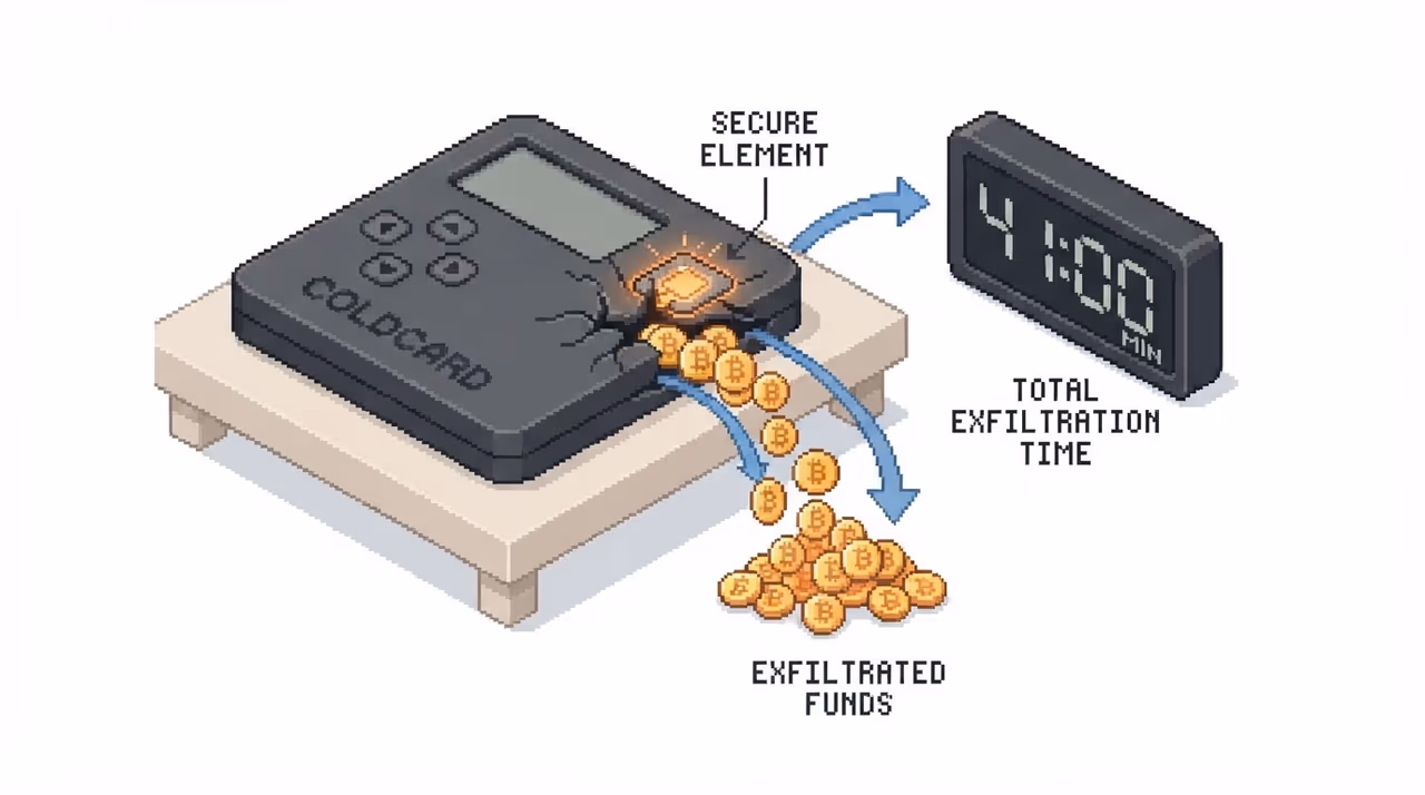 A hardware wallet being drained against a running clock