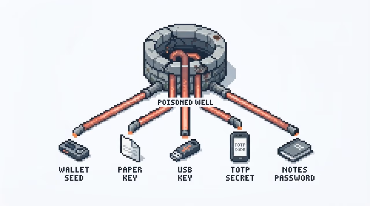One flawed randomness source feeding many different device secrets