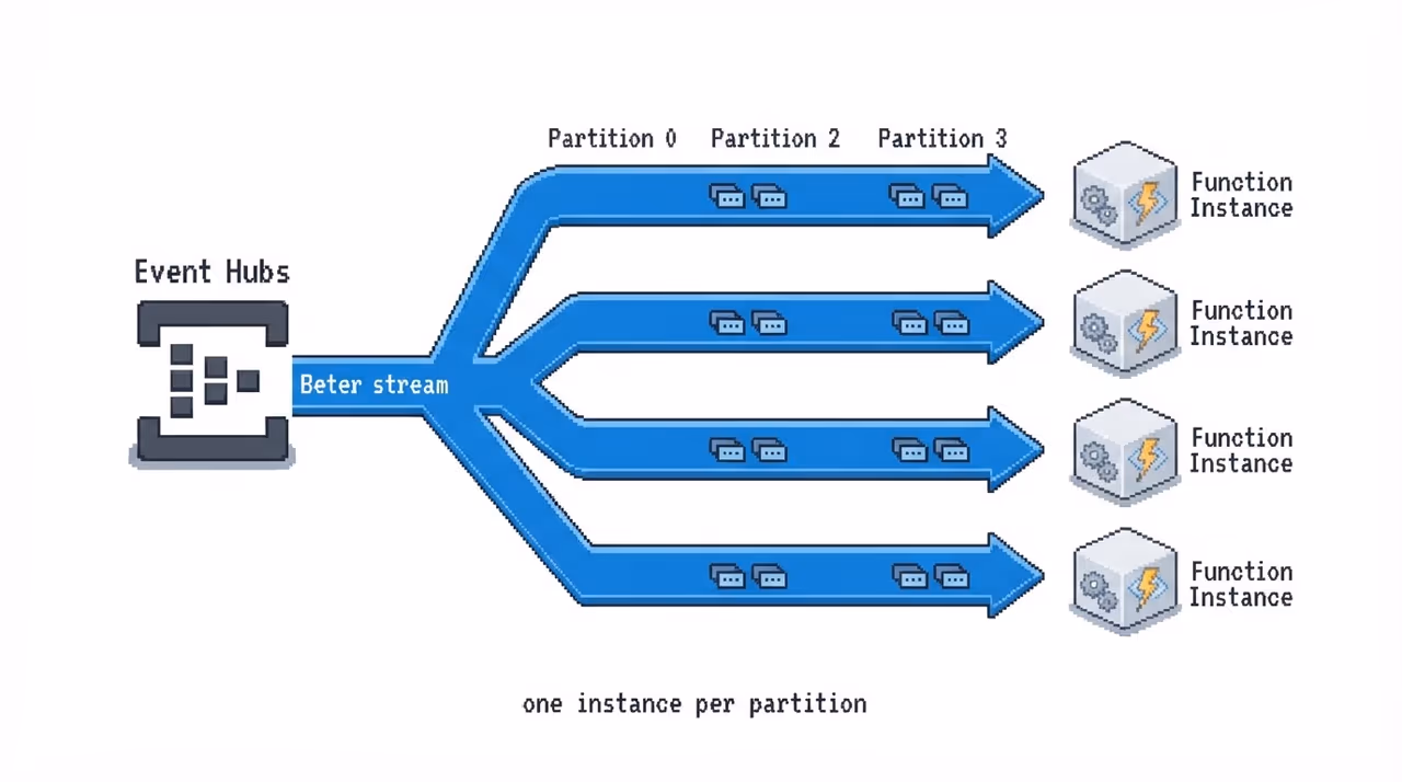 Event stream partitions each mapped to a dedicated function instance