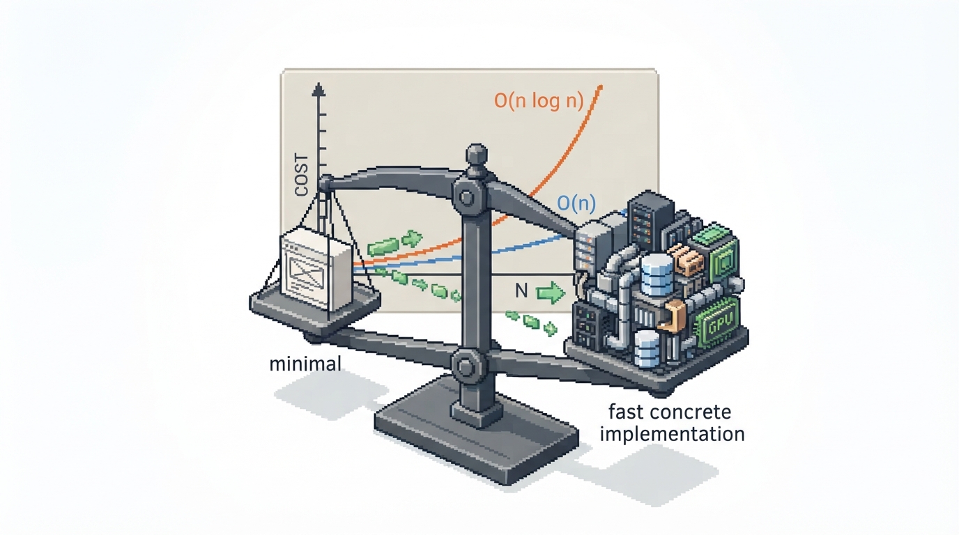 A scale weighing interface minimalism against concrete performance