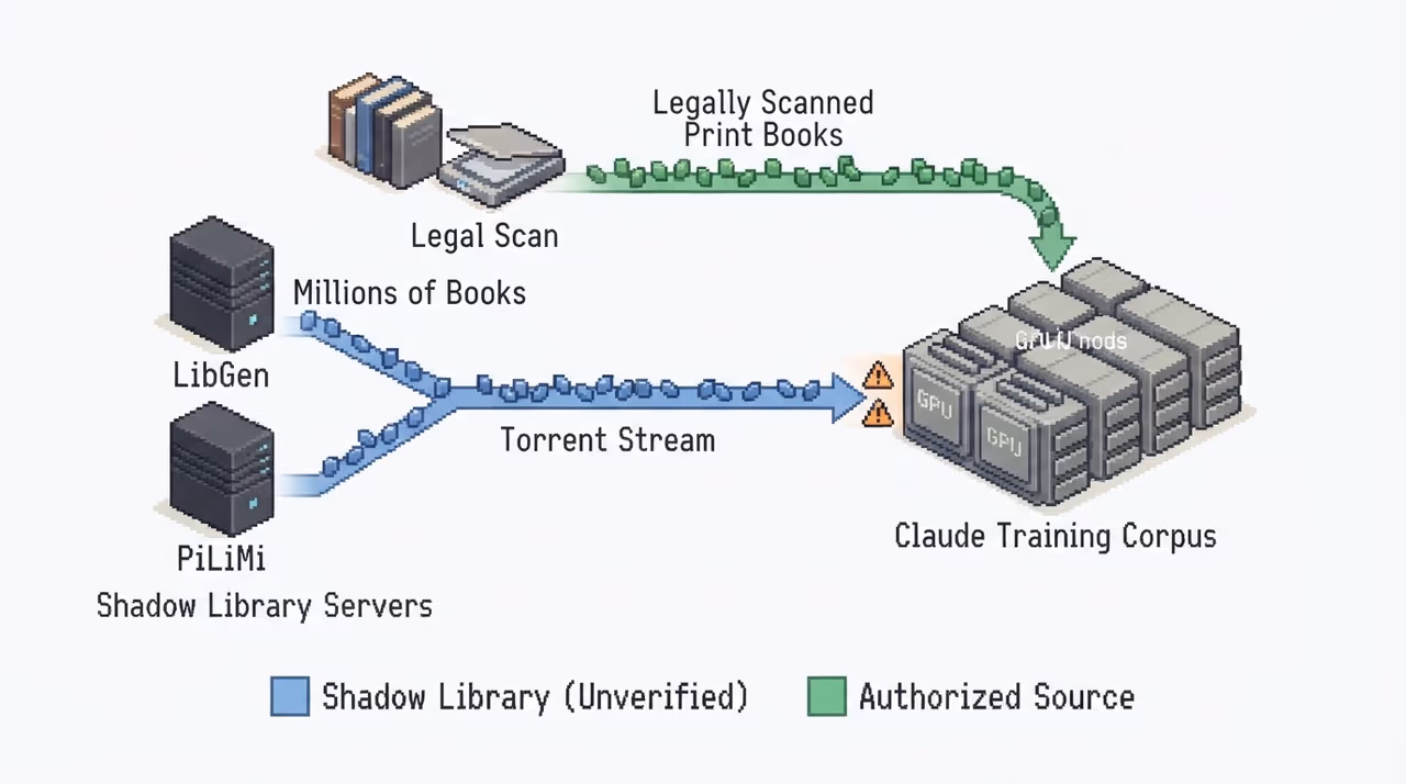 Pirate library servers torrenting books into a training corpus
