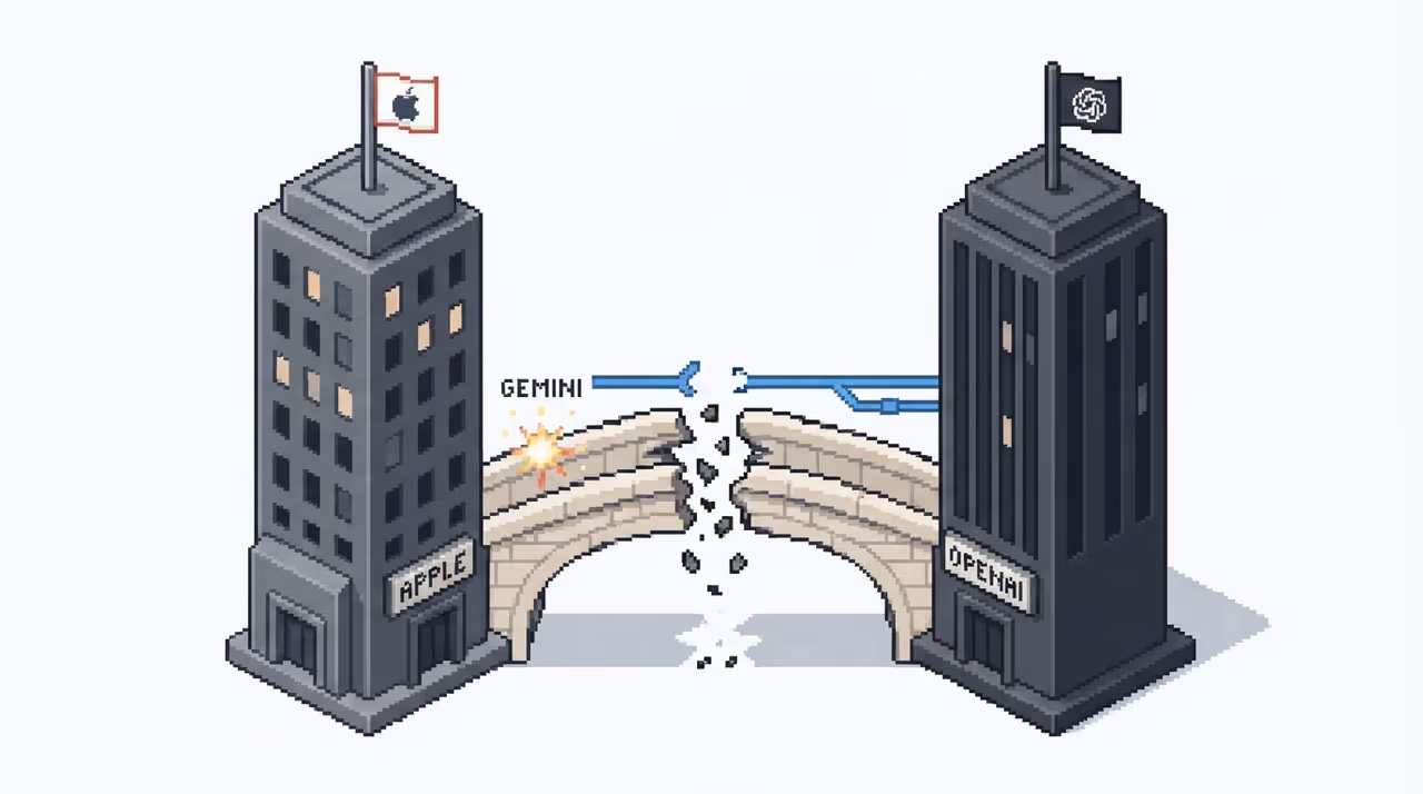 Two company towers splitting apart after a broken partnership