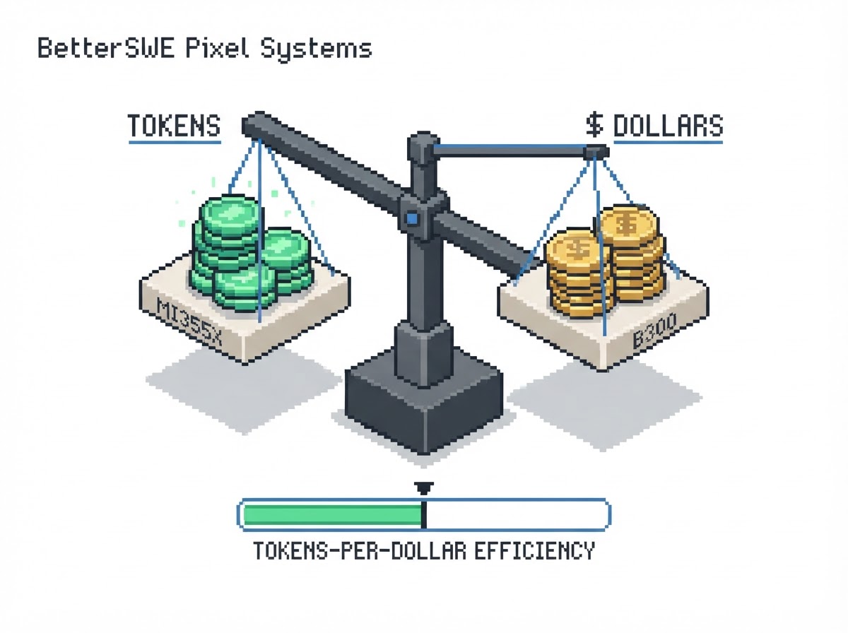 Tokens weighed against dollars for MI355X versus B300