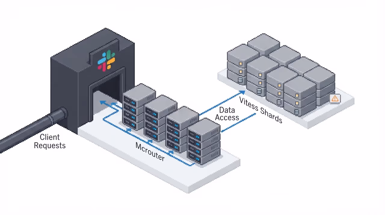 Slack cache and database tier architecture