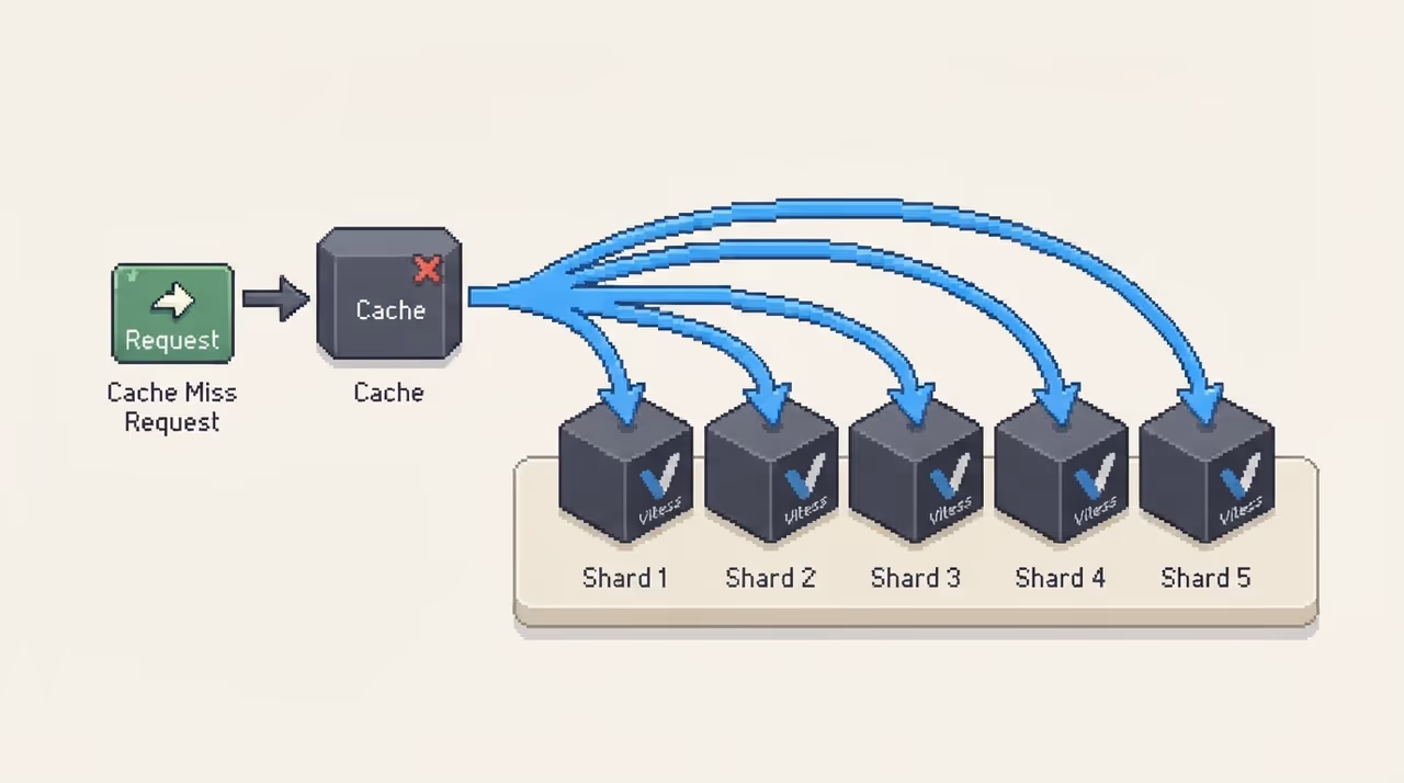 Cache miss fanning out to all database shards