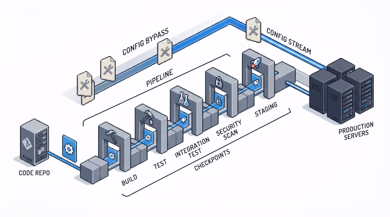 Config files bypassing the deployment pipeline through a workaround tunnel