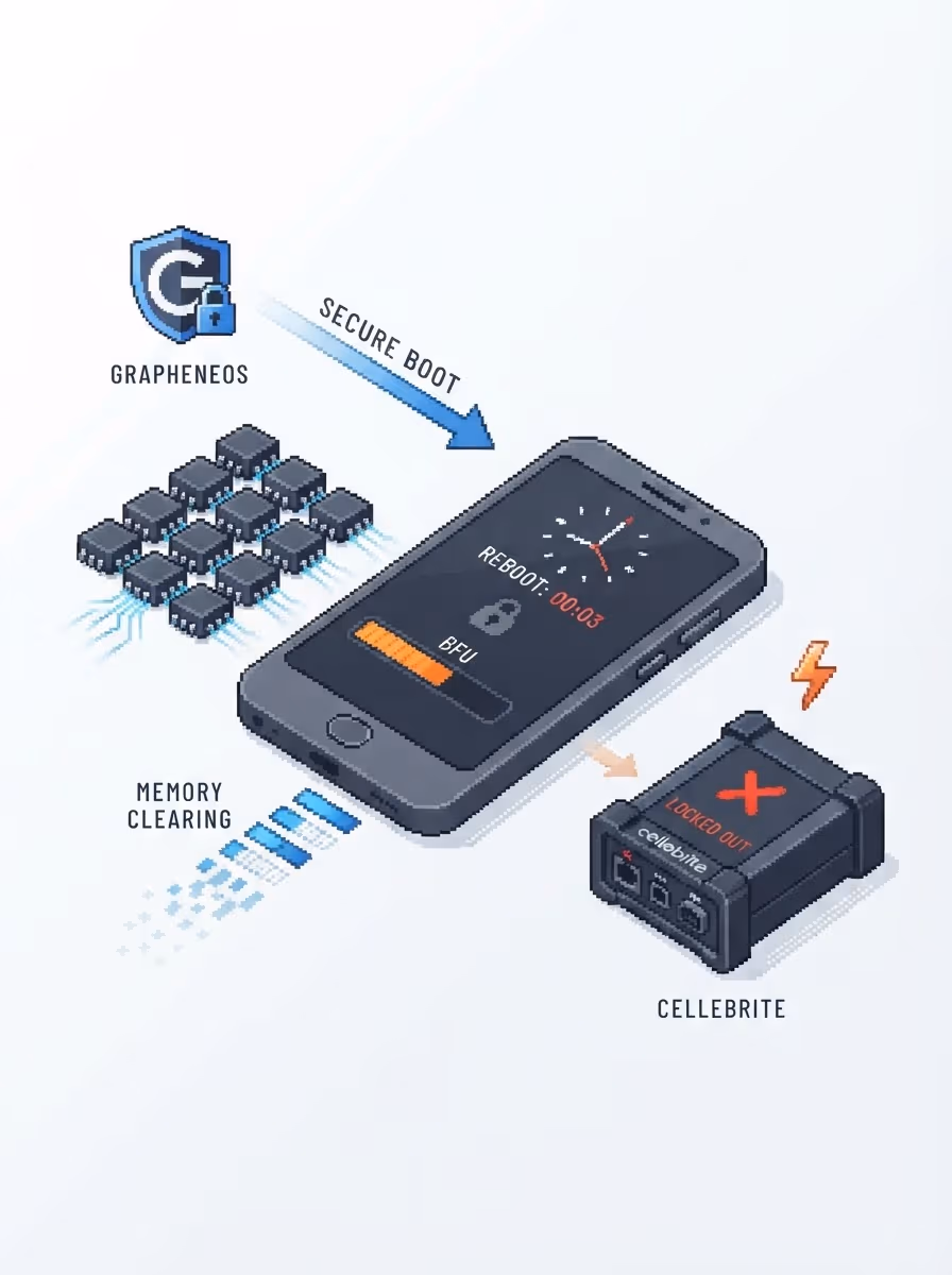 Auto-reboot returns the phone to a state where keys are not in memory