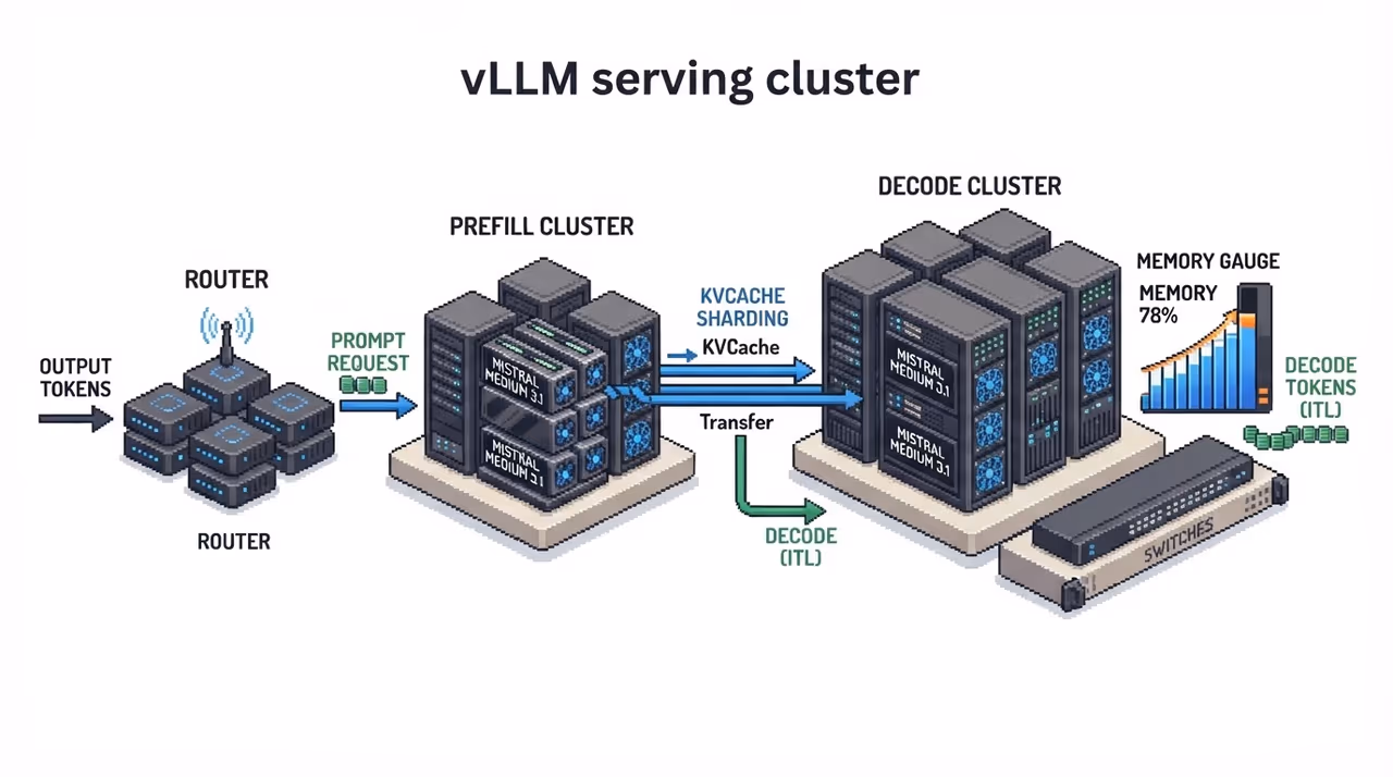 vLLM serving cluster with memory climbing on decode nodes