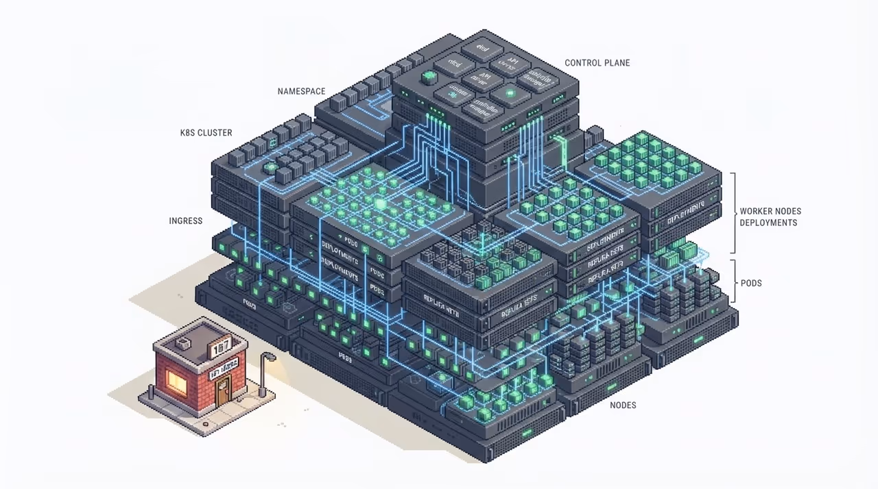 A small office overwhelmed by a massive Kubernetes cluster
