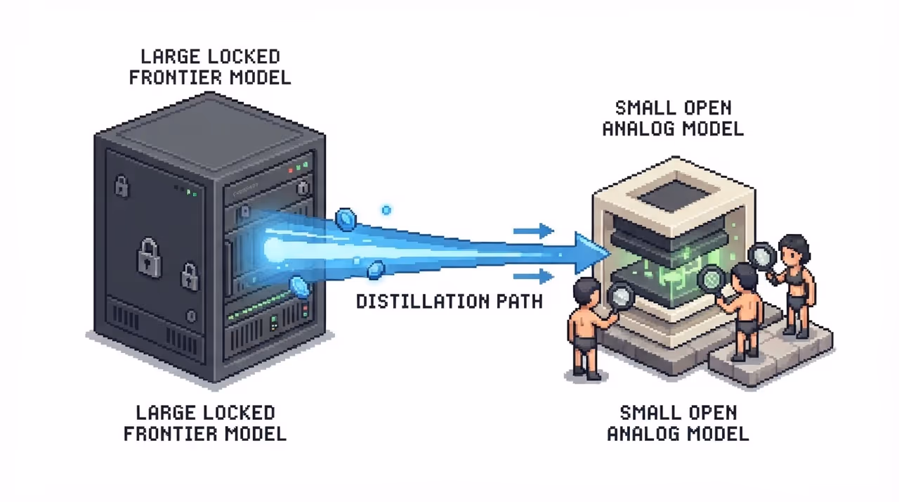 A large closed model distilled into a small open analog model for inspection