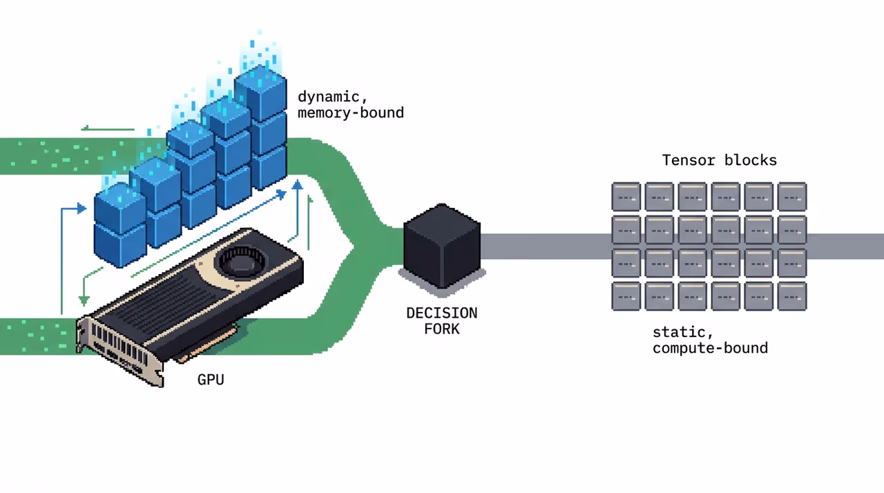 Paging helps memory-bound dynamic serving, not static compute-bound work